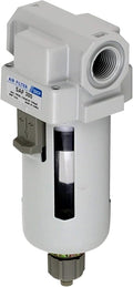 PneumaticPlus SAF300-N03B Compressed Air Particulate Filter 3/8" NPT, 10 Micron, Poly Bowl, Manual Drain, Bracket