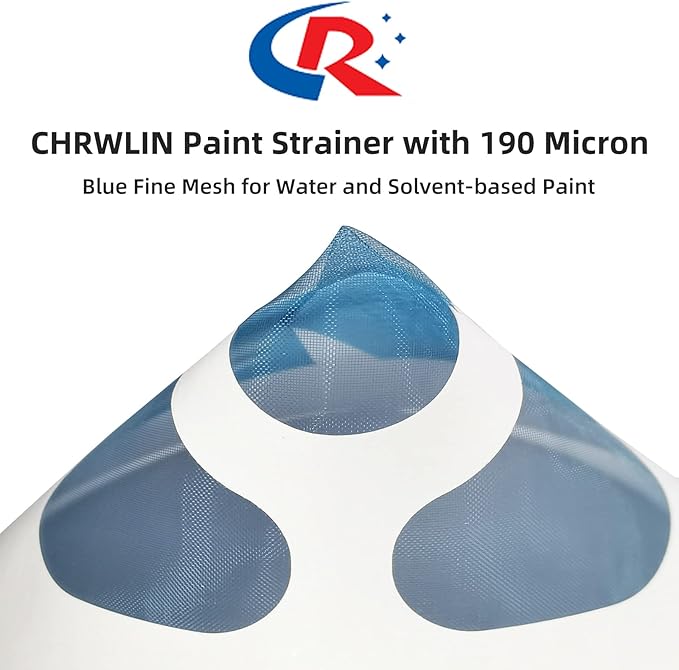 1000 Pack of Paint Strainers, Paint Filter Strainer Paper Cone - 190 Micron Ultra-Flow Blue Fine Mesh for Automotive Paint Spray Guns, Resin