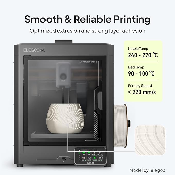 ELEGOO ASA Filament 1.75mm Red 1KG, UV & Weather Resistant 3D Printer Filament for Outdoor Functional Parts, High Impact Strength Engineering Grad 1kg Spool (2.2lbs) Fit for FDM Printers