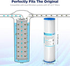 Membrane Solutions 20 Micron Pleated Polyester Sediment Water Filter 10"x2.5" Replacement Cartridge Universal Whole House Pre-Filter Compatible with W50PE, WFPFC3002, SPC-25-1050, FM-50-975 - 12 Pack