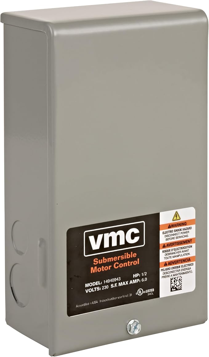 Red Lion RLCB07-230 3/4-HP 230-Volt VMC Control Box for Submersible Well Pump, Grey, 640190