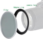 52mm to 72mm Step-Up Ring Filter Adapter,for All Brands UV ND CPL, Metal Ring Step-Up Rings Adapter Filter (52mm-72mm)