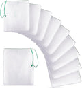 SunGrow Catappa Leaf Filter Bags, 10 Mesh Bags for Carbon Media, Durable Drawstring Bio Media Bags for Fish Tank Filters, Aquarium Fine Nylon Bags for Activated Carbon, Biosphere, or Ceramic Rings