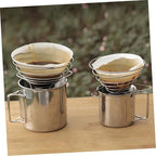 Zerodeko 2pcs Coffee Filters Compatible Stainless Steel Dripper Camping Dripper Filter Cup for Easy Extraction