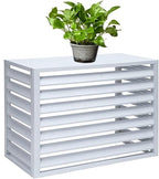 Aluminum Air Conditioner Cover, Privacy Fence Screen, Outdoor Condenser Protective Cover, Freestanding Louvered Space Divider, Trash Can Enclosure & Flower Stand, Suitable for Outdoor