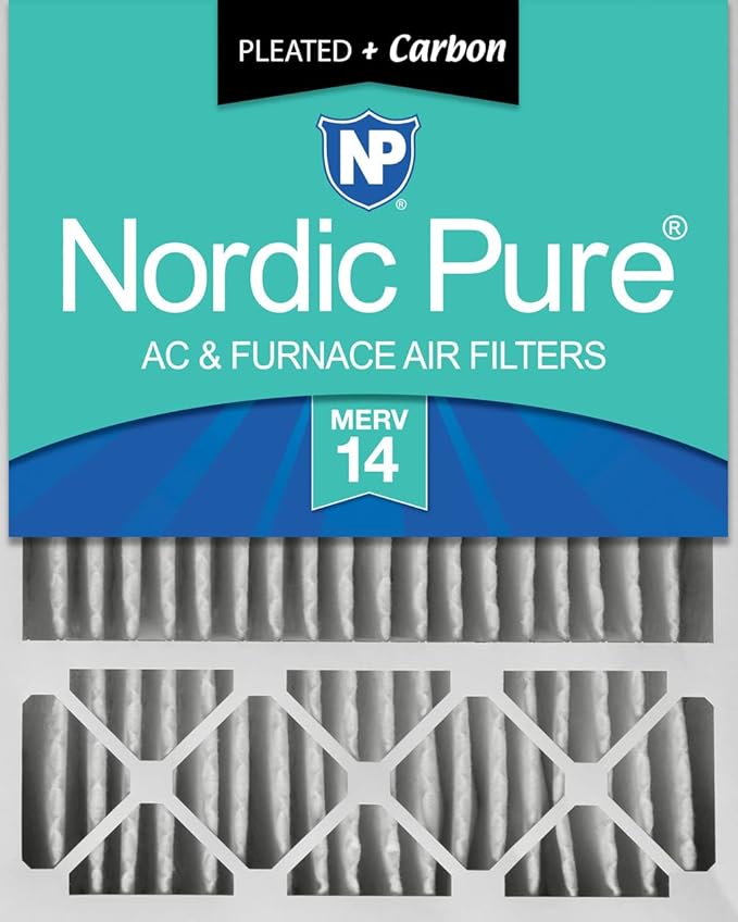 Nordic Pure 20x25x5 (Actual Size: 19 3/4 x 24 3/4 x 4 3/8) Lennox X6673 X6675 Replacement AC Filter MERV 14 + Carbon 1 Pack