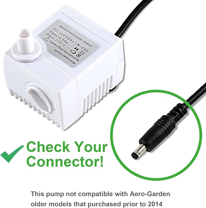 200623 Aero-Garden Pump with 20 Filters, Ultra Quiet Pump Fit for Harvest Elite, Bounty, Farm, Extra, Ultra Hydroponics System