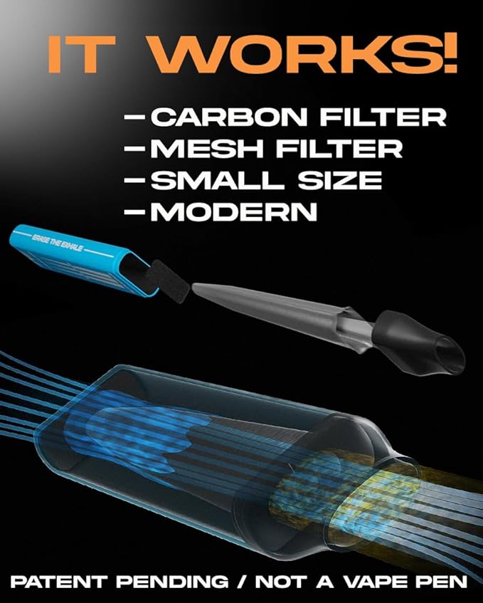 VapeVac (Registered AMZ Brand) – Pocket-Sized Personal Air Filter for Discreet Output Reduction | Minimizes Odor, Keeps Air Fresh | Not an Emission Device – 500+ Uses (Gray)
