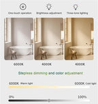 LED Bathroom Mirror，Bathroom Mirror with LED Lights，Illuminated LED Bathroom Mirror,Illuminated Led Bathroom Mirror with Demister Pad，3 Colours Backlit Makeup Mirror(A,H60*W60cm/H23.6*W23.6IN)
