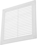 Vent Systems 8'' x 8'' Inch White Soffit Vent Cover - Pack of 100 - Flat Square Air Vent Louver - Grille Cover - Built-in Insect Screen - HVAC Vents for Bathroom, Home Office, Kitchen 8x8 Inch