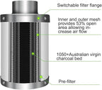 HealSmart 4 Inch 195 CFM Inline Duct Fan Vent Booster Blower, 4" Air Carbon Filter, 4 Inch 8FT PVC Ducting and Rope Hanger for Grow Tent, Greenhouse, Basement, Quiet