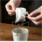 1x Coffee Filter Holder Portable Reusable Outdoor Tea Filters Dripper Baskets Disposable Ear Drip Paper Bag Shelf Japanese Style(A)