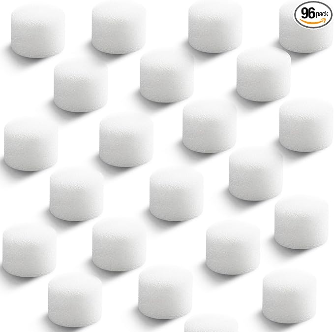 Boao 96 Pcs Nebulizer Filters Replacement Air Filter Sponge for Compressor System Accessories, Round White Sponge Air Replacement for Compressor System Cool Mist Device