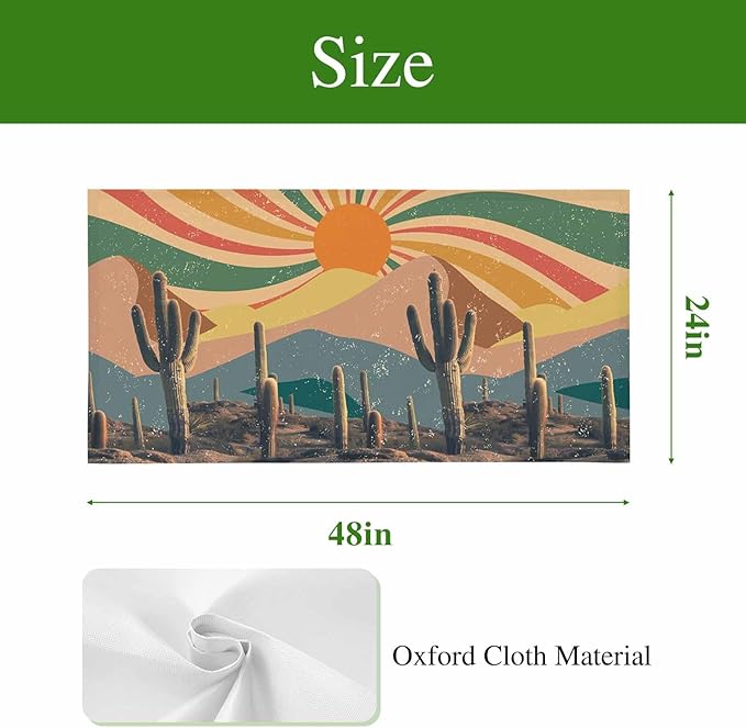 Fluorescent Light Covers for Ceiling Lights Cactus Desert Magnetic Light Filters 4 Pack 4x2 ft Boho Abstract Sun Mountain Rainbow Ceiling Lights Cover for Classroom Office School Home Drop Lamp Decor