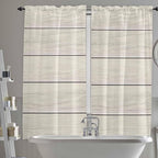 Vintage Country Wooden Board Window Valance Curtains, Gradient Wood Grain Line Light Filtering Kitchen Valance with 3-inch Rod Pocket for Living Room Bathroom Bedroom,2 Panel,52x72In