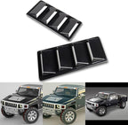 1 Pair Black Decorative Air Flow Intake Turbo Bonnet Hood Side Vent Cover Stick On Car SUV Sedan Coupe