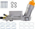 926-959 Aluminum Engine Oil Filter Housing Oil Cooler Kit with Gaskets & Sensors Compatible with 2011-2016 Chrysler Charger Challenger Journey Wrangler Ram Promaster 3.6L (orange)