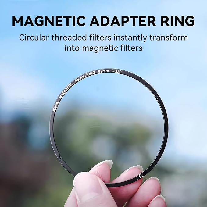 Kase 77mm Magnetic Adapter Ring, Aviation Aluminum 0.5s Snap-On Frame for CPL/ND/UV Filters, No Light Leak & Vignette, Ultra-Thin Stackable for DSLR Mirrorless Wide-Angle Vlog