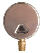 4" Oil Filled Vacuum Pressure Gauge - Stainless Steel Case, Brass, 1/2" NPT, Lower Mount Connection, 30HG/60PSI