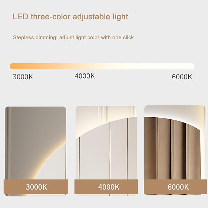 Bathroom Wall Mounted Mirror, LED Illuminated Vanity Mirror with Demister Pad, Mirror for Wall Decor Mirror with Anti-Fog, Dimmable Light Function, Touch Switch (Color : Left Cut, Size : 35.4