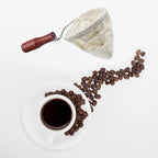 AUEAR, Wooden Handle Coffee Filter Reusable Cafe Flannel Cloth Bag Sock Strainer
