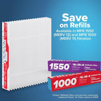 Filtrete 20x25x4 Refillable Air Filter replacement, MPR 1000, MERV 11, Allergen Defense, 2 Pack, use with reusable air filter frame of Filtrete Refillable Air Filter Kit 20x25x4, for HVAC, Furnace, AC
