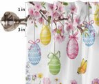 Happy Easter Living Room Curtains 72 Inches length, Spring Watercolor Bunny Eggs Flower Branch Window Treatment Curtain Drapes, Light Filtering Drapes for Bedroom Laundry Room, 52"x72", 2 Panels