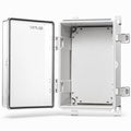 QILIPSU Waterproof Junction Box IP67 Outdoor Plastic Electrical Project Enclosure Weatherproof with Mounting Plate, Wall Brackets, Hinged Clear Cover 11.8"x7.9"x6.7" CC