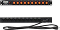 10-Outlet 1U Rack Mount Power Strip - Surge Protector, Features 10 Front Switches with LED Light - Ideal, w/ 6 ft Cord for Network Server Racks and Cabinets