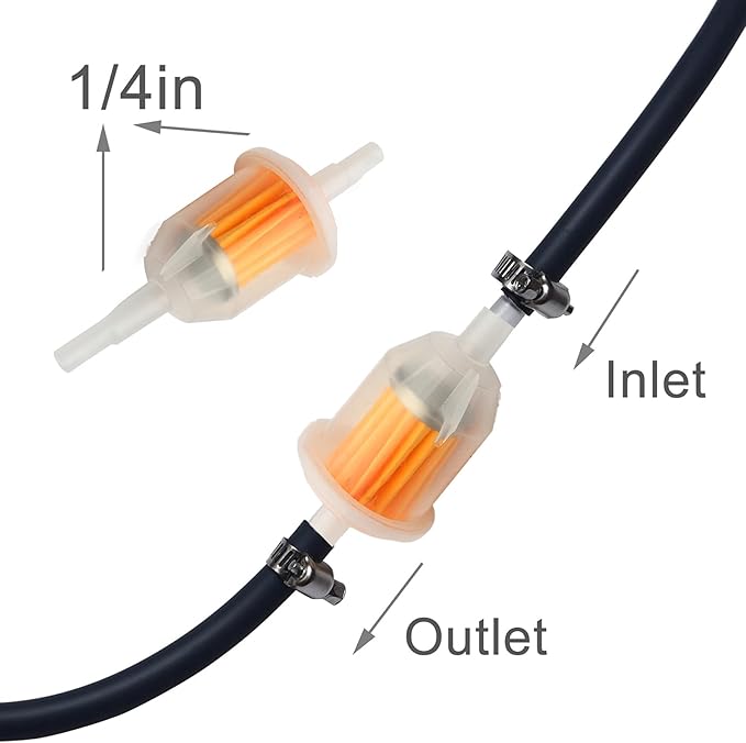 Gas Inline Fuel Filters 1/4 Inch x 5/16 Inch Replacement for Briggs Stratton John Deere Kawasaki Kohler (20)