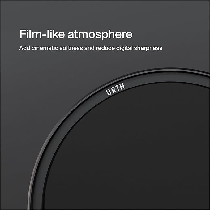 Urth 77mm Magnetic Ethereal Black Mist ⅛ Diffusion Lens Filter (Plus+) - Cinematic Effect, 20-Layer Nano-Coated Light Dispersing Particles