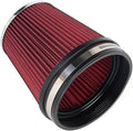 6" Inlet Cold Air Intake Filter Cone Replacement Performance Washable Clamp-On Dry Air Filters Red (6" Tall)