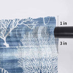 Navy Blue Retro Summer Sheer Valance Curtains, Sea Turtle Starfish Coral Ocean Light Filtering Kitchen Valances Rod Pocket Voile Curtain Window Treatment for Bedroom/Living Room/Basement 42Wx18L