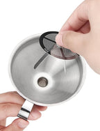 Resin Funnel, Resin Filter Funnel with Strainer 3D Printer Stainless Steel Funnels for Filtering and Recycling UV SLA/DLP/LCD Photosensitive Resins, with Cleaning Brush