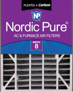 Nordic Pure 20x25x5 (Actual Size: 19 3/4 x 24 1/4 x 4 7/8) Air Bear AC Filter Replacement MERV 8 Pleated Plus Carbon 1 Pack