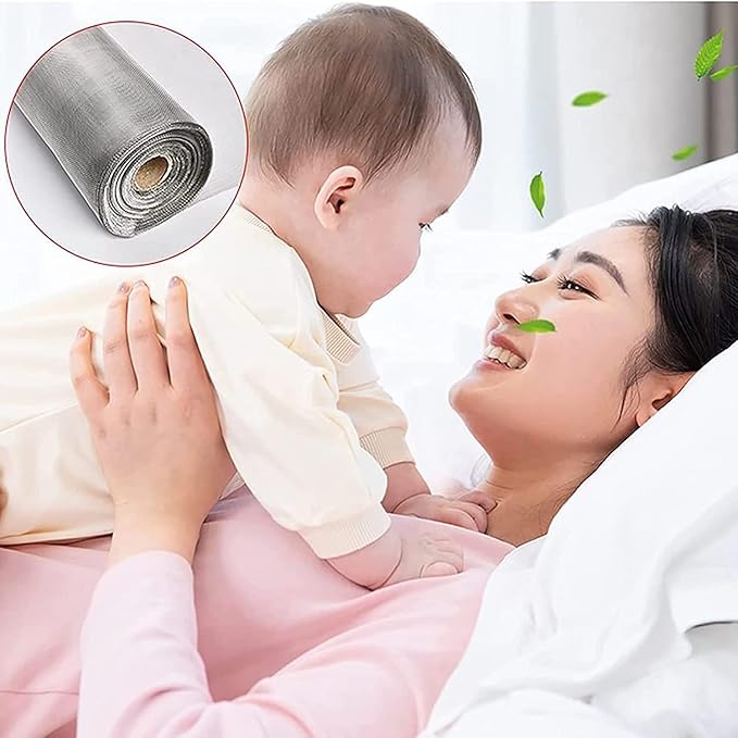 Stainless Steel Woven Wire Mesh, Stainless Steel Wire Mesh 100 Mesh Filter Screen Rodent Proof Insect Mesh High Density Tear Resistant for Airbricks Garden Protection