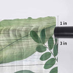 Summer Palm Leaf Sheer Valance Curtains, Green Tropical Plants Nature Leaves Wood Grain Light Filtering Kitchen Valances Rod Pocket Voile Curtain Treatment for Bedroom/Living Room/Basement 54Wx18L