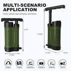 Portable Water Filter Pump, 0.01 Micron Manual Survival Water Purifier for Camping Hiking Backpacking Emergency, Fast Flow Removes Harmful Substances & Sediment (k8188 Green)