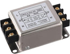 Single-Phase Two-Stage Power Supply Filter for Industrial Equipment — Conducted Noise Suppressor, Compact Chassis Mount, Alloy Housing, 250V, 3A/6A/10A/20A(20A)