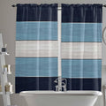 Vintage Country Woodcuts Window Valance Curtains, Blue Gradient Striped Light Filtering Kitchen Valance with 3-inch Rod Pocket for Living Room Bathroom Bedroom,2 Panel,52x72In