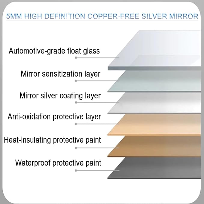 Bathroom Mirror with LED Lights，Smart Illuminated LED Bathroom Mirror，Energy-Saving LED Smart Mirrors，LED Mirror for Bathroom，with Demister Pad and Smart Touch Switch(H50*W70cm/H19.7*W27.6IN)