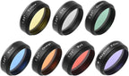 Andoer Telescopic Eyepiece Filter Kit, 1.25 Inch Telescopic Moon Filter Sky Light Filter CPL Filter, 5 Colour Filter Set (Red, Orange, Yellow, Green, Blue) for Moon Watching