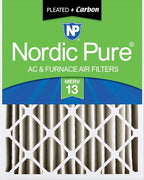 Nordic Pure 16x25x4 (Actual Size: 15 1/2 x 24 1/2 x 3 5/8) Pleated Air Filters MERV 13 Plus Carbon 1 Pack