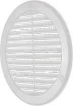 Vent Systems 6" Inch (Opening Dimensions) - Pack of 5 - White Soffit Vent Cover - Plastic Round Air Vent Grille - Built-in Mesh Screen - HVAC Register Louver for Bathroom, Home, Kitchen
