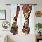 Farm Yaks Bedroom Curtains 72 Inch Length, Window Curtains Tab Top, Farmhouse Barn Funny Animals Butterfly Light Filtering Window Treatments Drapes 52"x72" 2 Panel