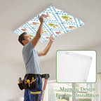 4 Pack Fluorescent Light Cover, Camels Palm Trees Light Covers for Ceiling Lights, Tropical Desert Animal Plants Polka Dot Magnetic Lights Filters Ceiling Shade for Classroom/Office - 4 x 2 Feet