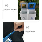 GLigeT Outdoor Trash can White Combined Trash Can Large-Capacity Square Sorting Trash Can Outdoor Direct Throw Trash Can Without Cover, Anti-Fingerprint Technology 48L Trash Can (Size : F)