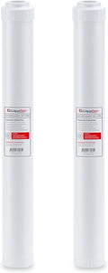 LiquaGen Activated Alumina + Carbon + KDF-55 Replacement Water Filter Cartridge – Helps Manage Fluoride, Chlorine & Taste, Refillable 2.5" x 10", 2.5" x 20", 4.5" x 10", 4.5" x 20" (2, 2.5" x 20")