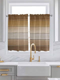 Vintage Brown Gradient Wood Grain Window Valance Curtains, Farmhouse Wood Barn Light Filtering Kitchen Valance with 3-inch Rod Pocket for Living Room Bathroom Bedroom,2 Panel,52x54In