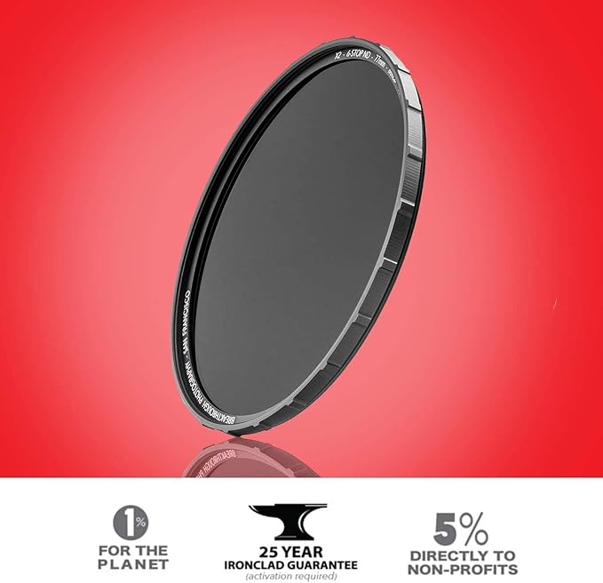Breakthrough Photography 62mm X2 6-Stop Fixed ND Filter for Camera Lenses, Neutral Density Professional Photography Filter, MRC8, H-K9L Glass, Nanotec, Ultra-Slim, Weather-Sealed